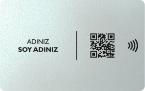 QR Kodlu Silver NFC Kart (Siyah Baskı)